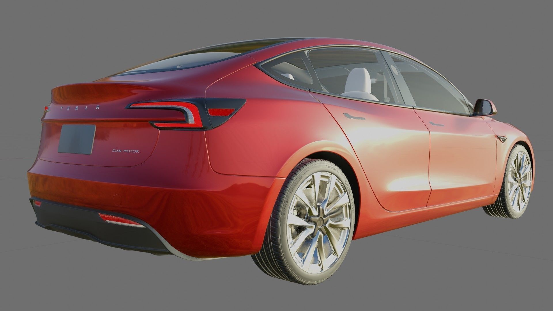 Tesla Model 3 2024 with interior 3D model_16