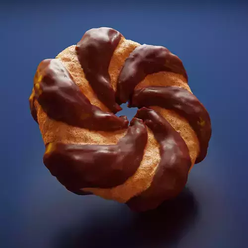 3D biscuit covered with chocolate 3D model