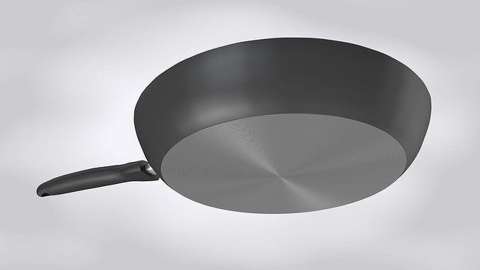 Pan with Fried Egg Low-poly 3D model 4