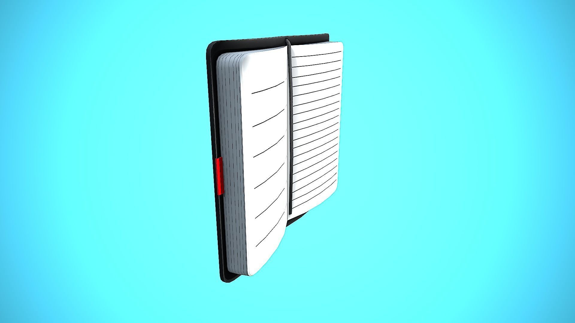 DIARY BOOK CARTOON STYLIZED Low-poly 3D model_12