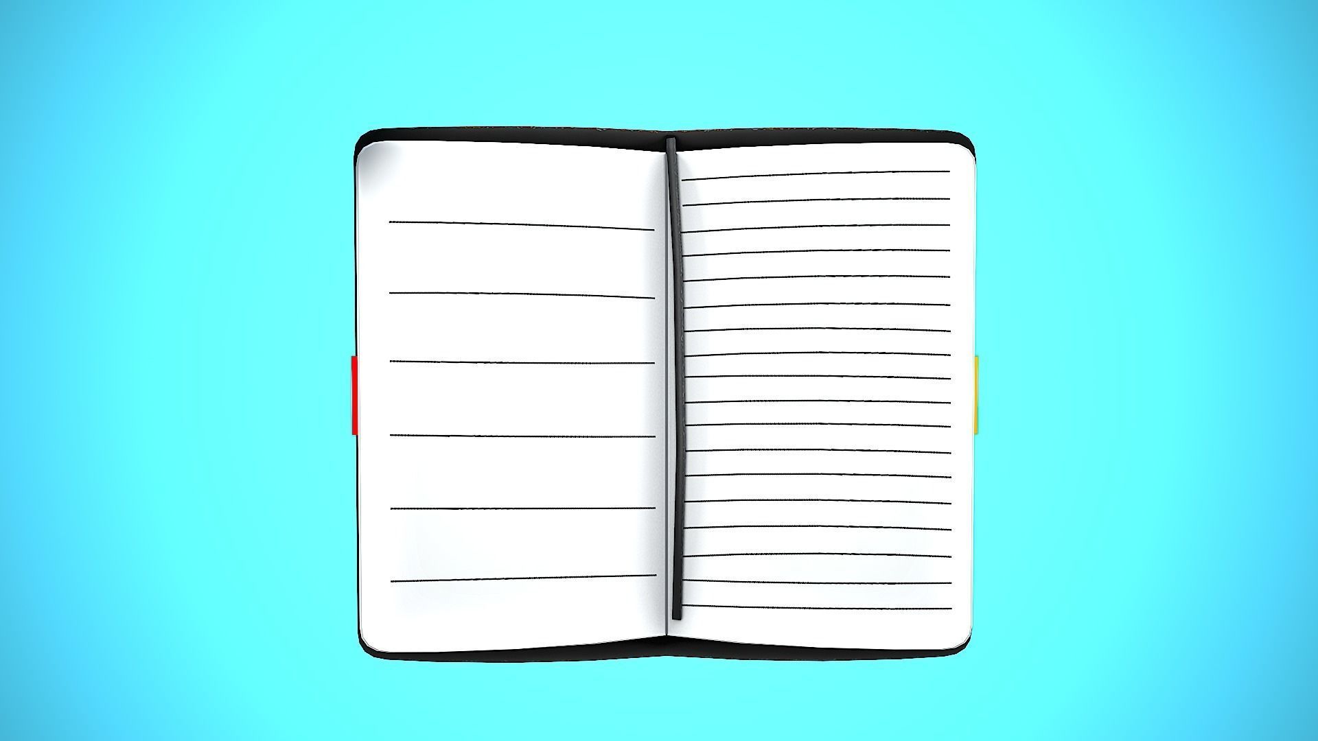 DIARY BOOK CARTOON STYLIZED Low-poly 3D model_5