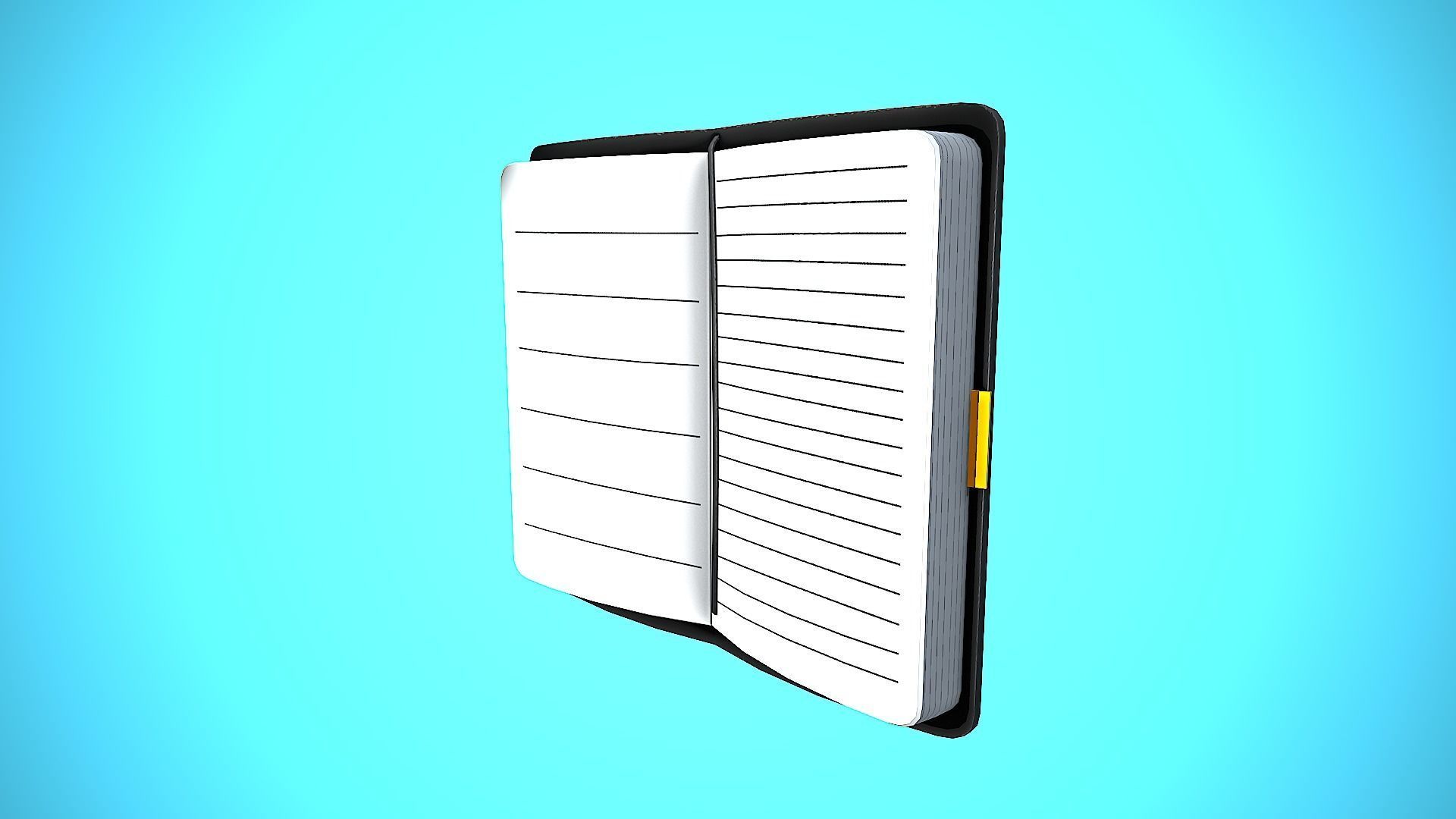 DIARY BOOK CARTOON STYLIZED Low-poly 3D model_9