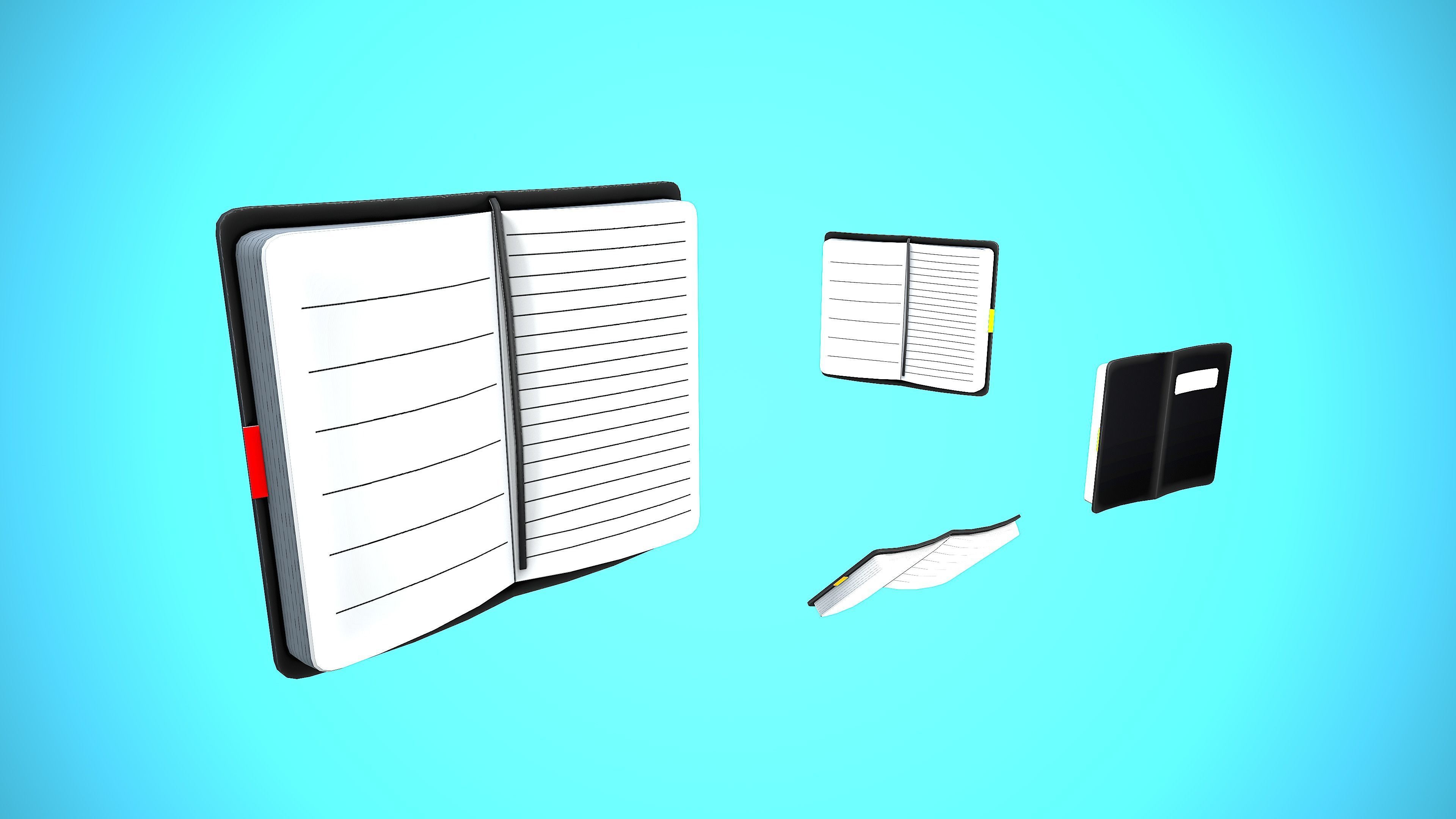DIARY BOOK CARTOON STYLIZED Low-poly 3D model_4