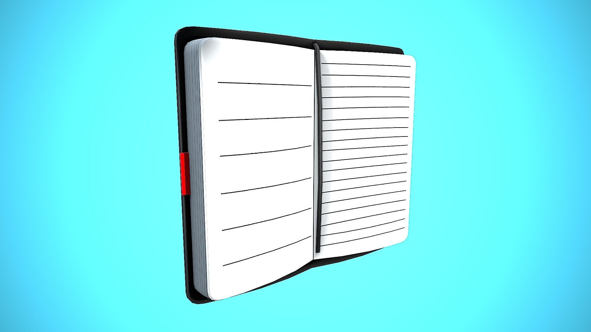 DIARY BOOK CARTOON STYLIZED Low-poly 3D model_13