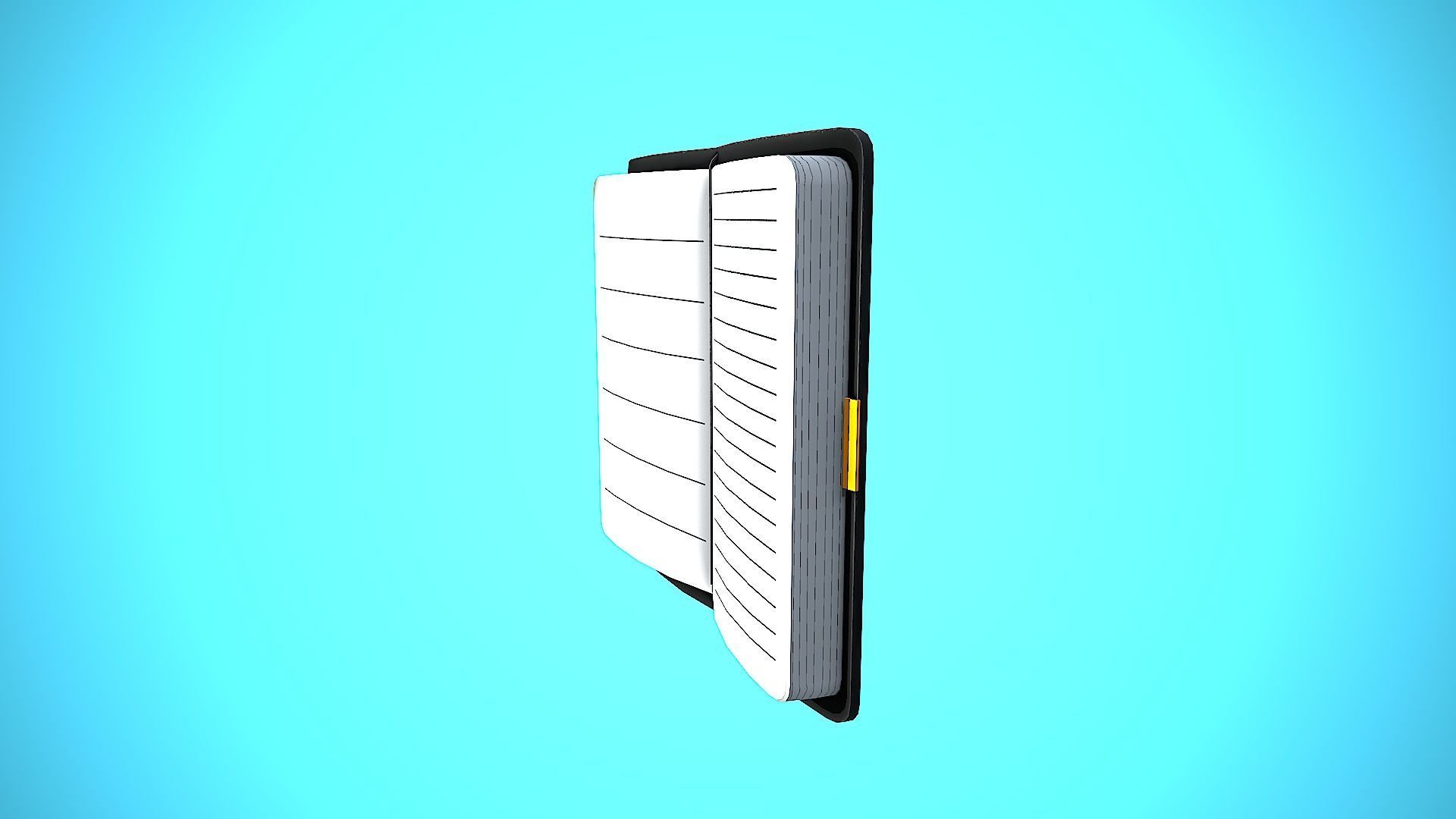 DIARY BOOK CARTOON STYLIZED Low-poly 3D model_8