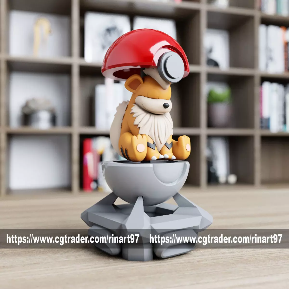 Growlithe in the pokeball from Pokemon 3D print model_0