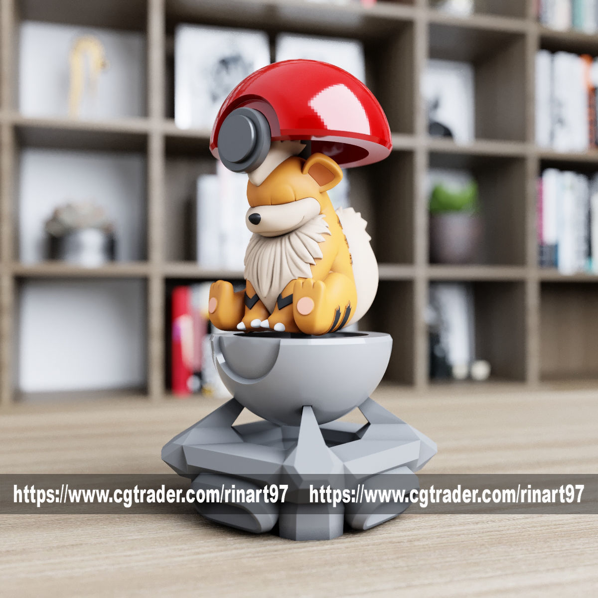 Growlithe in the pokeball from Pokemon 3D print model_6