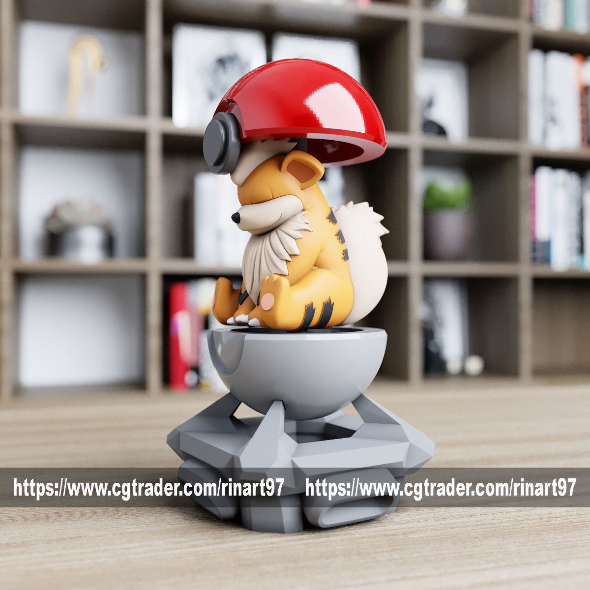 Growlithe in the pokeball from Pokemon 3D print model_7