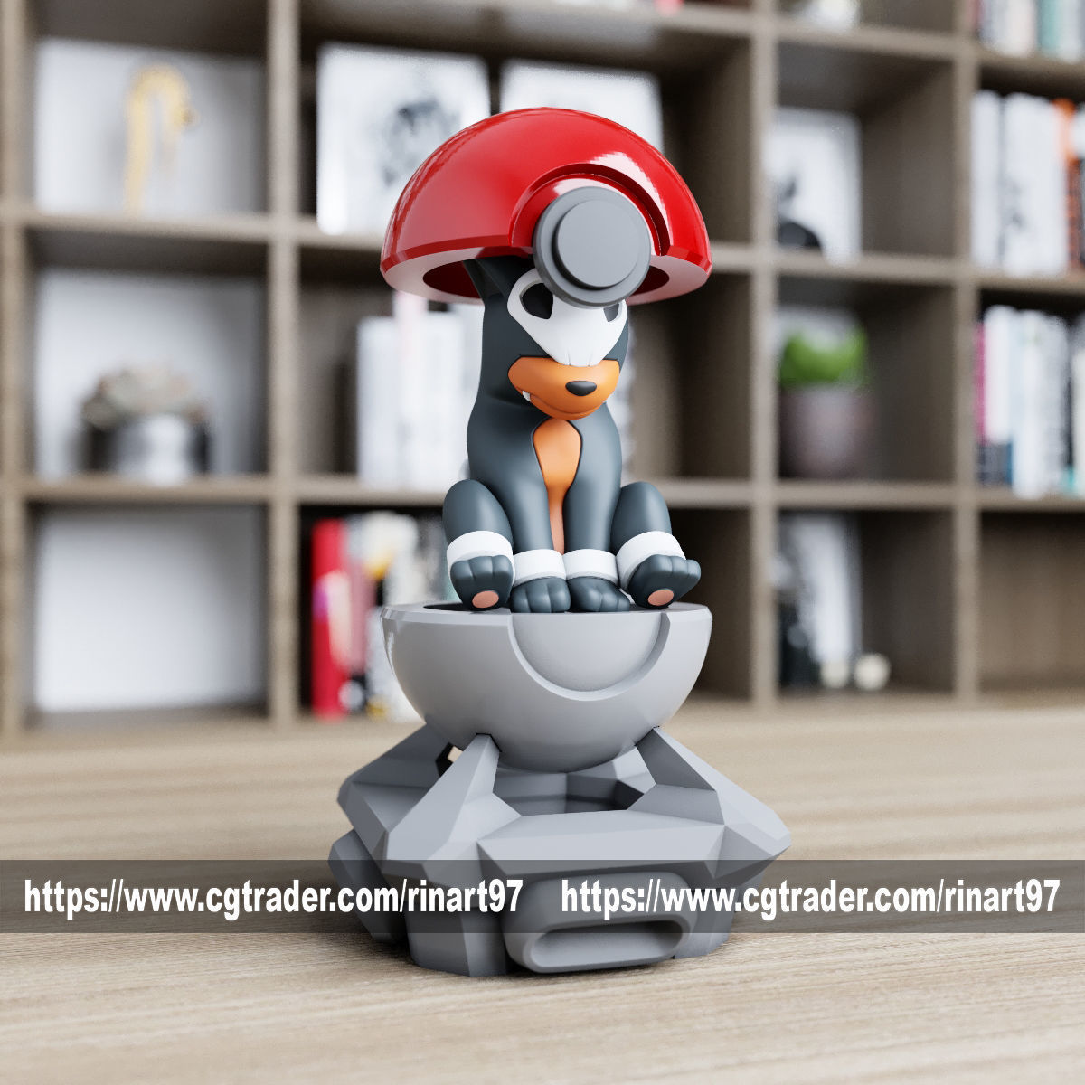 Houndour in the pokeball from Pokemon 3D print model_1