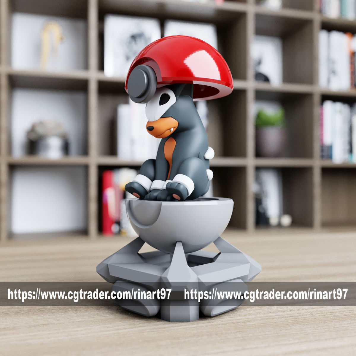 Houndour in the pokeball from Pokemon 3D print model_6