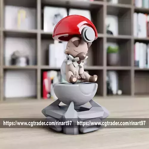 Rokruff in the Pokeball from pokemon