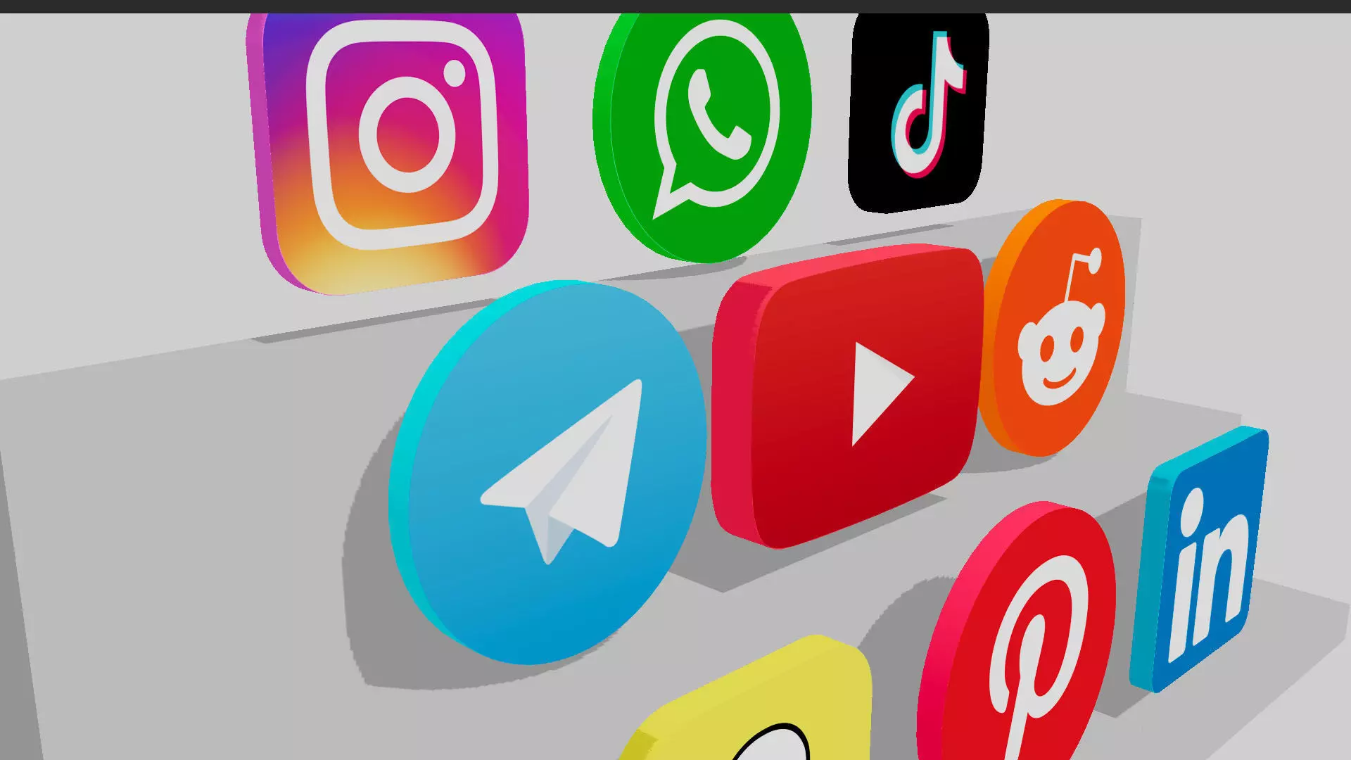 Social Media 3D Logos Asset Update 1 Low-poly 3D model_0