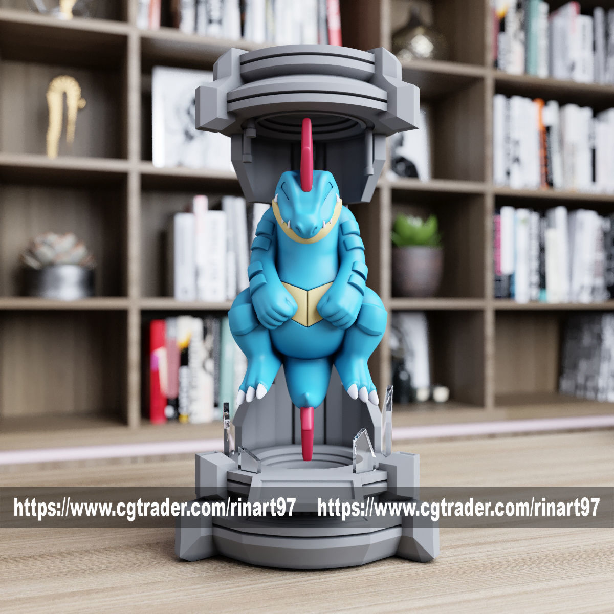 Feraligatr in the lab from pokemon 3D print model_4