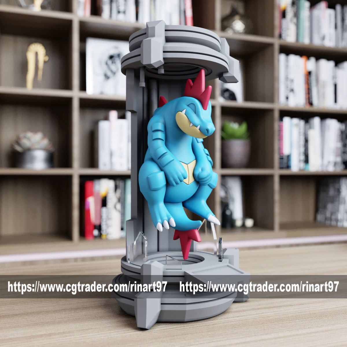 Feraligatr in the lab from pokemon 3D print model_1