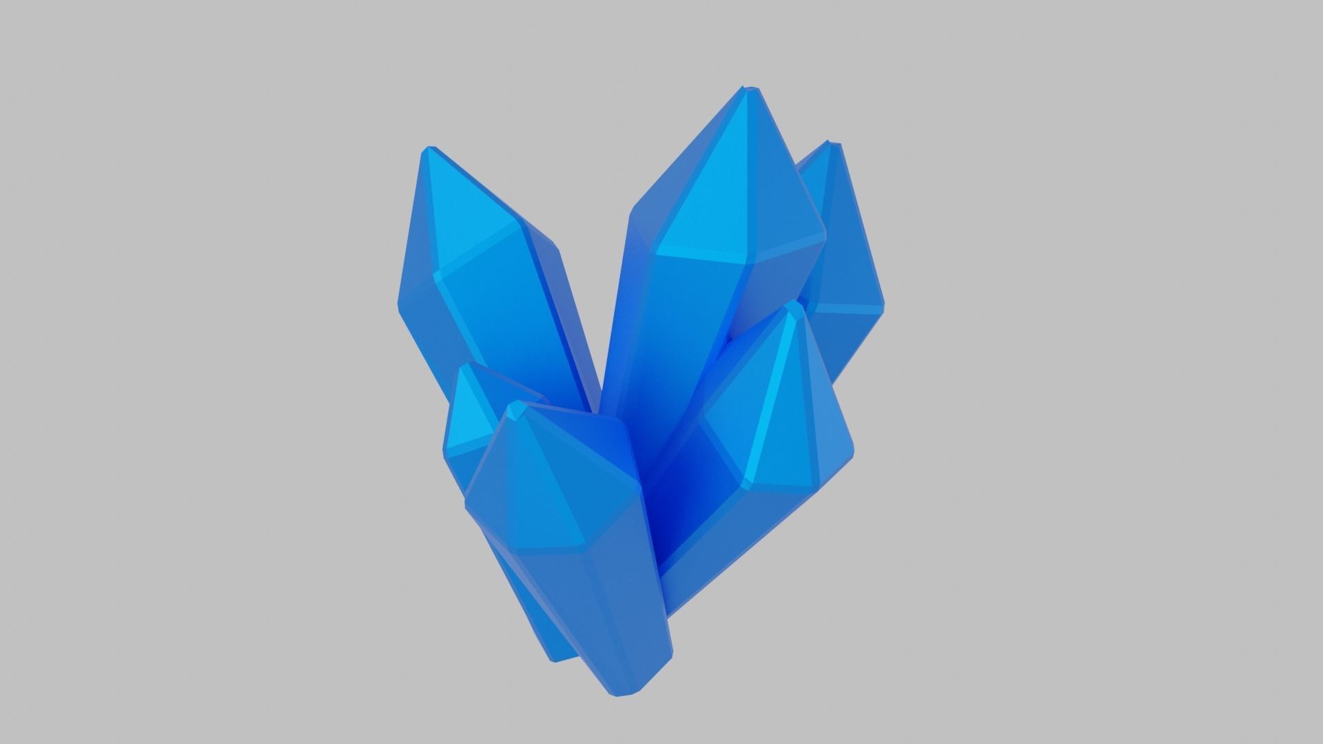 Blue Crystal Low-poly 3D model_7
