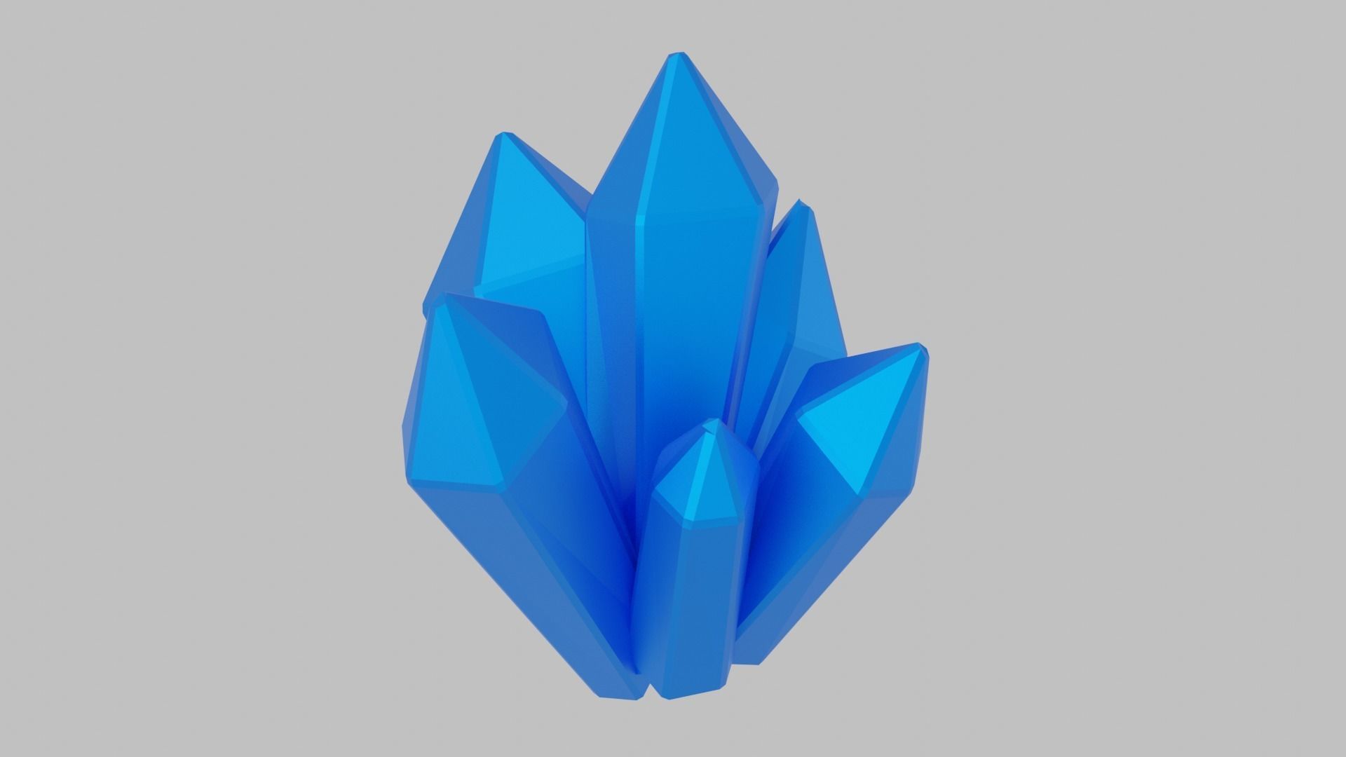 Blue Crystal Low-poly 3D model_1