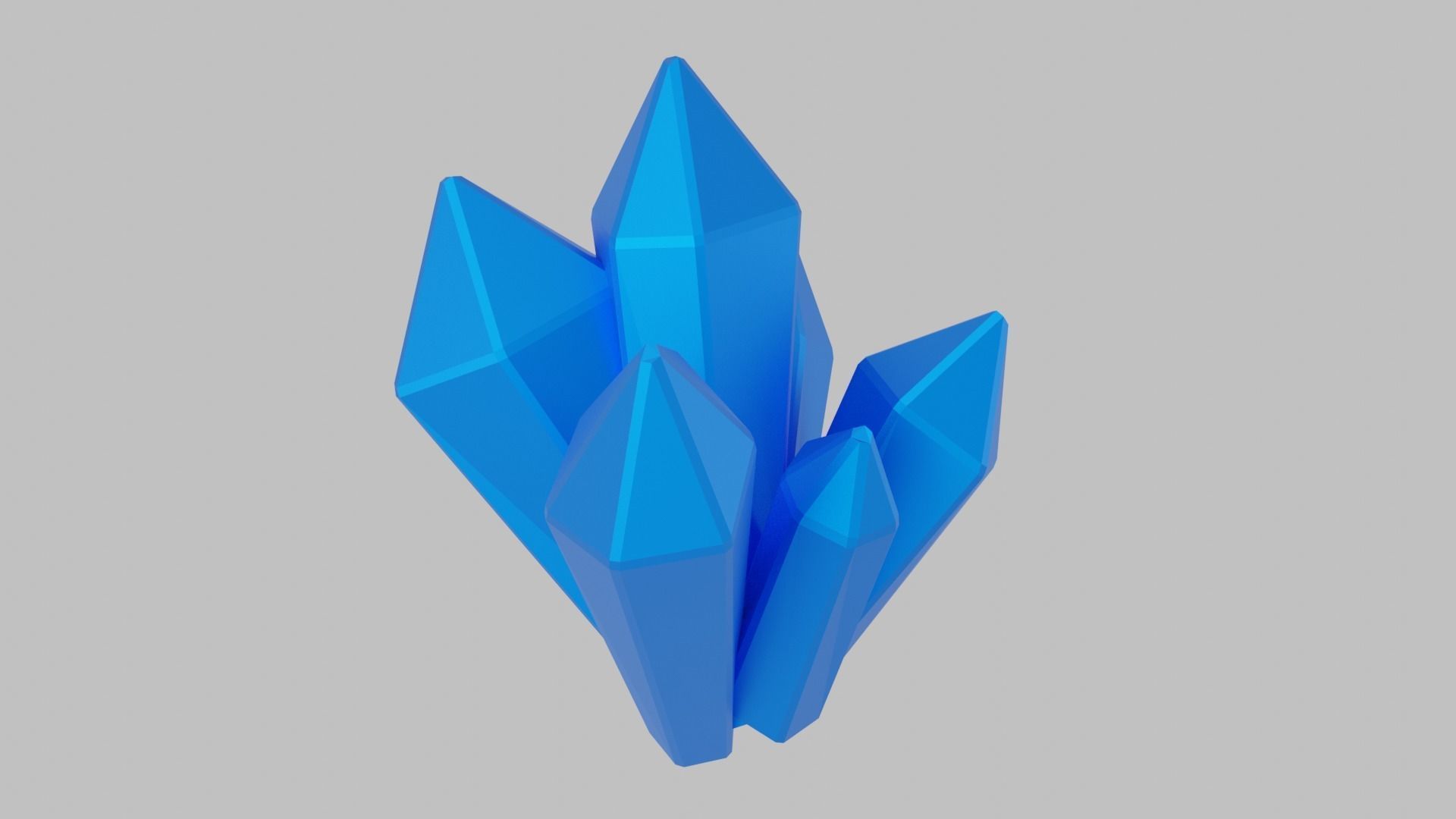 Blue Crystal Low-poly 3D model_8