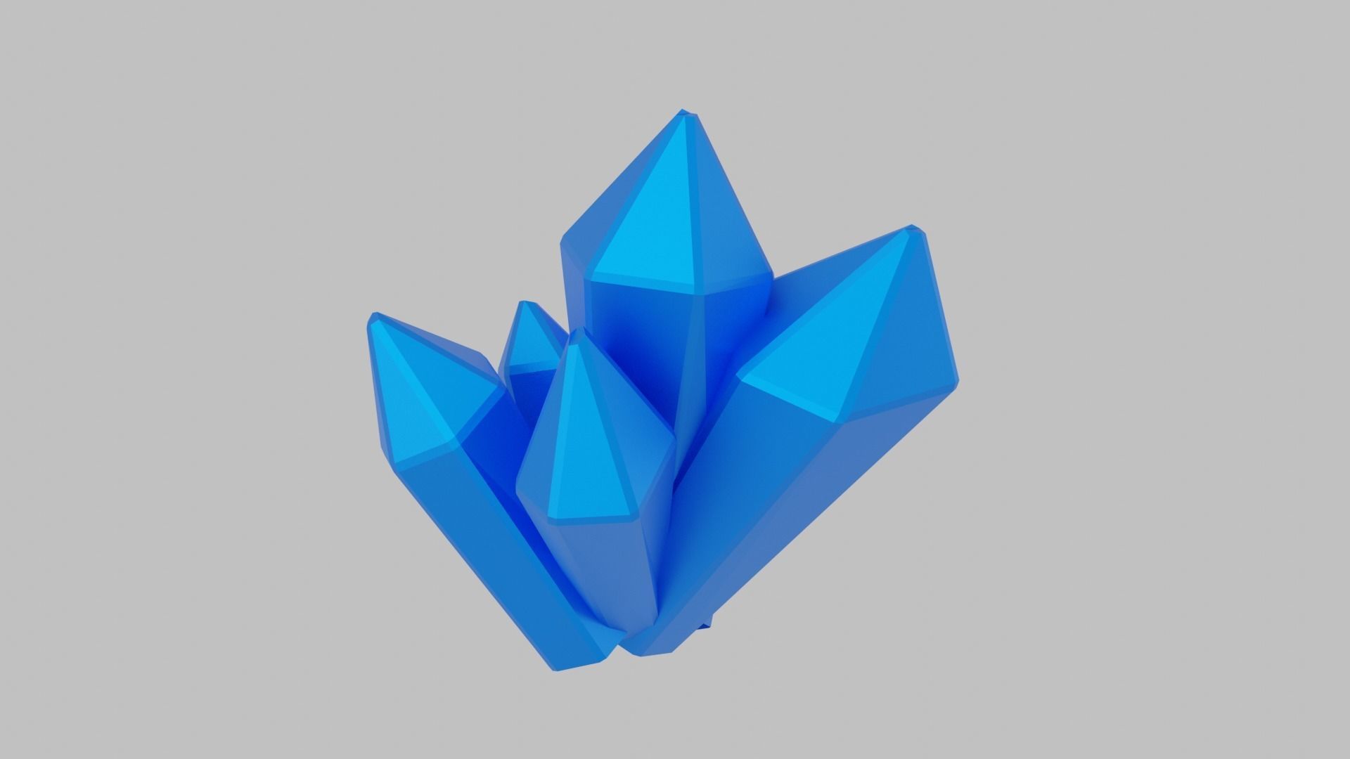 Blue Crystal Low-poly 3D model_9