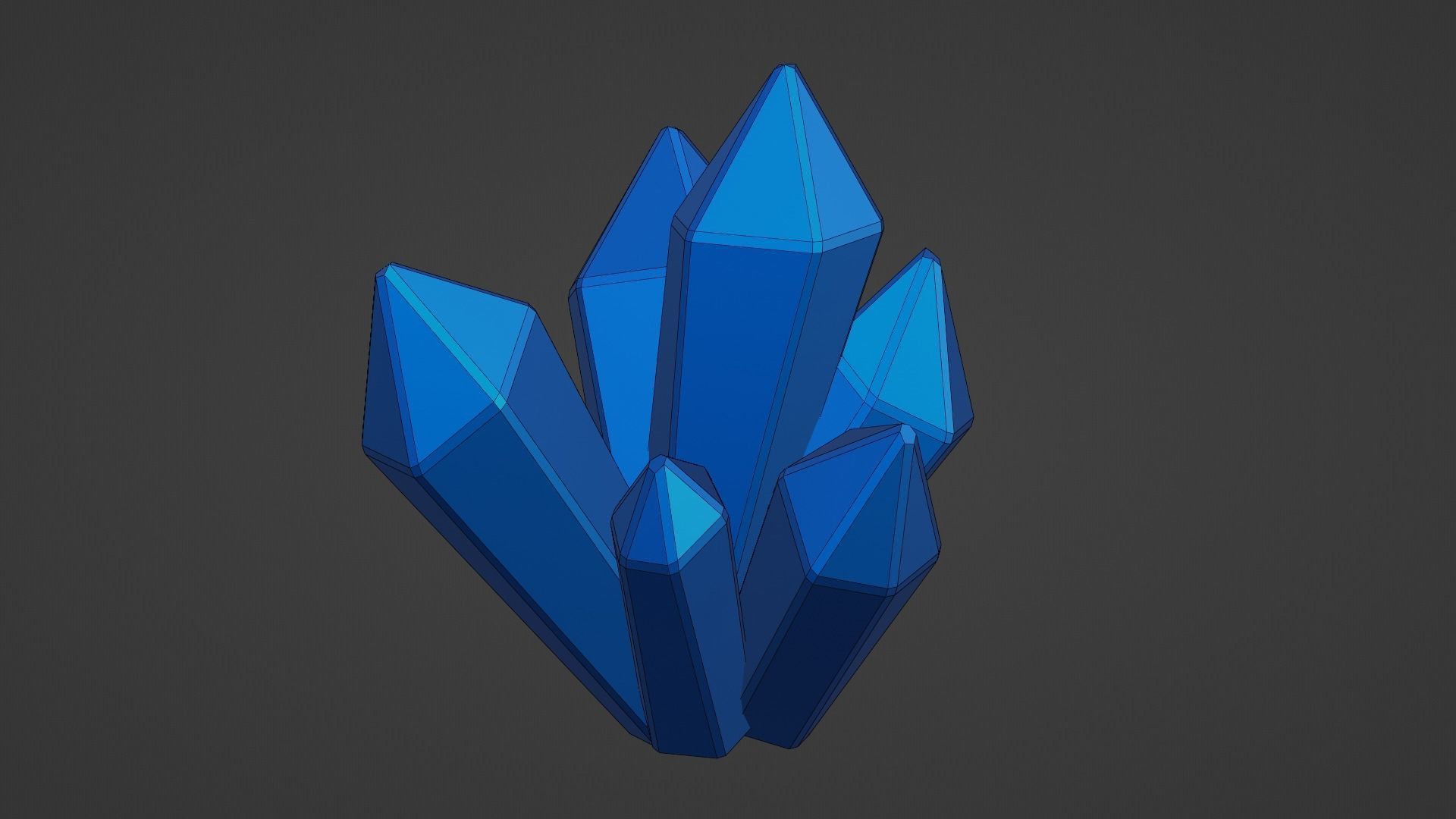 Blue Crystal Low-poly 3D model_2