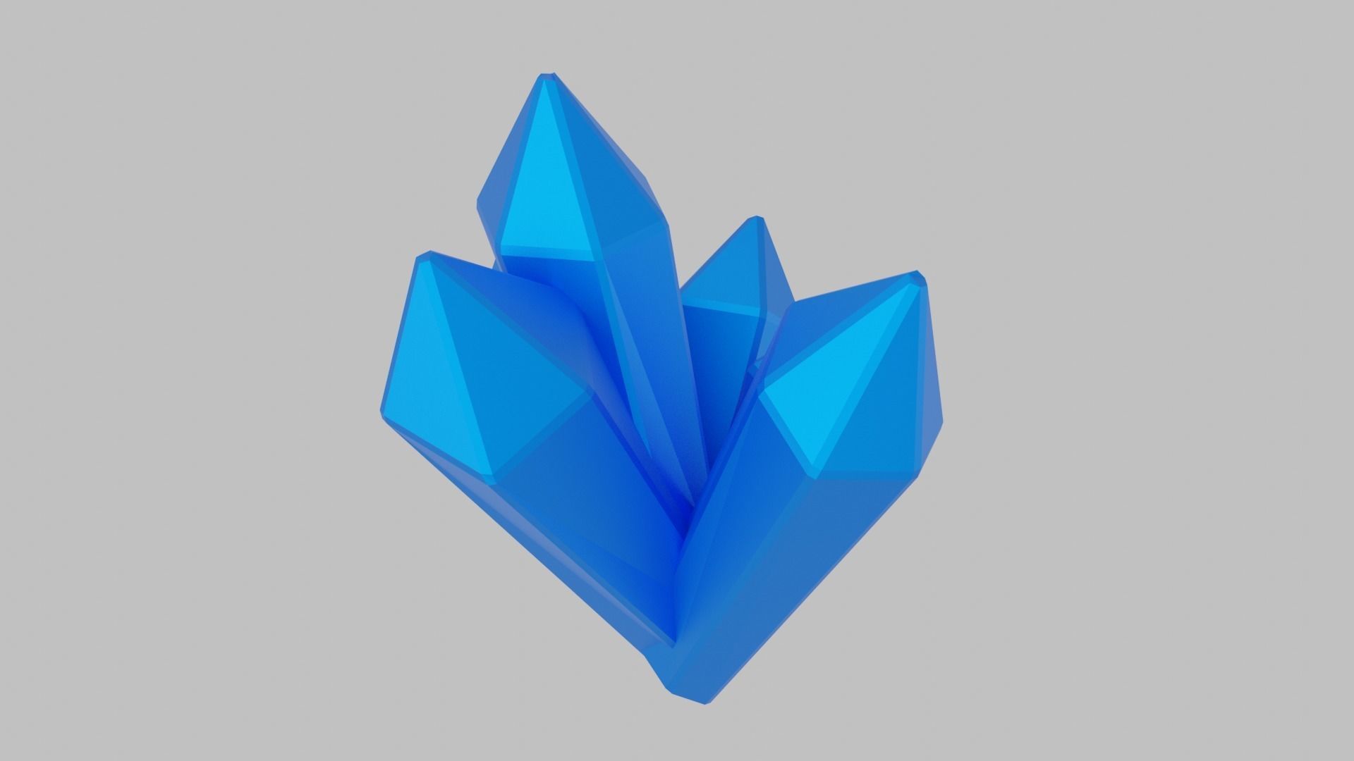 Blue Crystal Low-poly 3D model_14