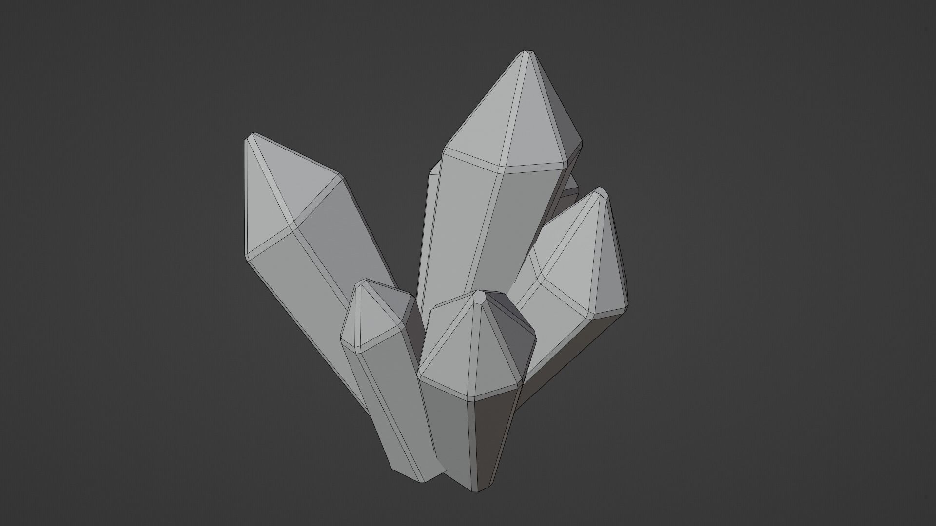 Blue Crystal Low-poly 3D model_4