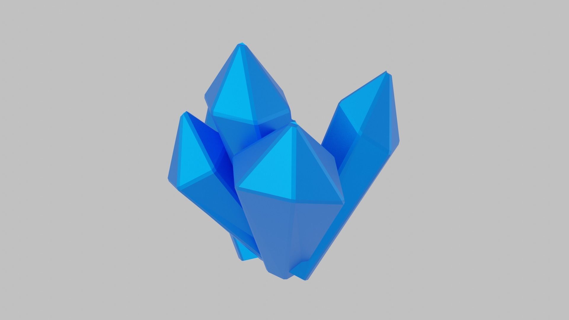 Blue Crystal Low-poly 3D model_12