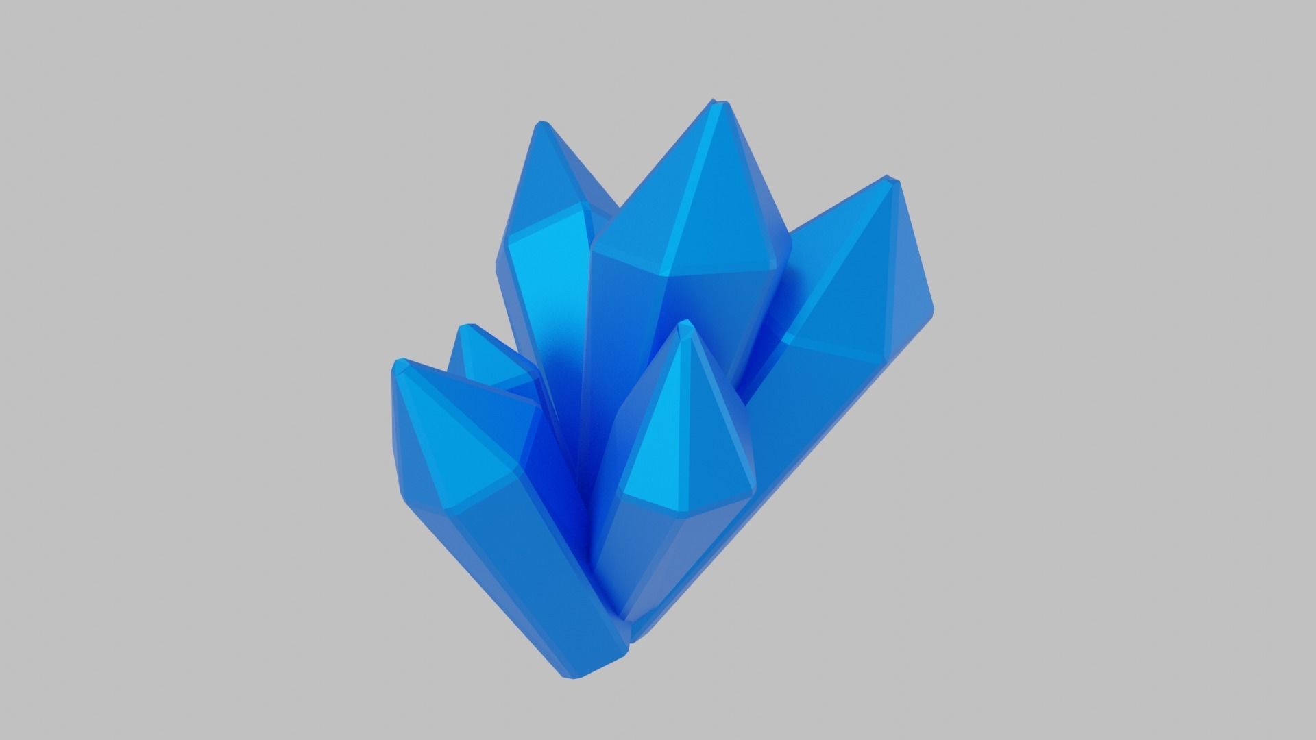 Blue Crystal Low-poly 3D model_3