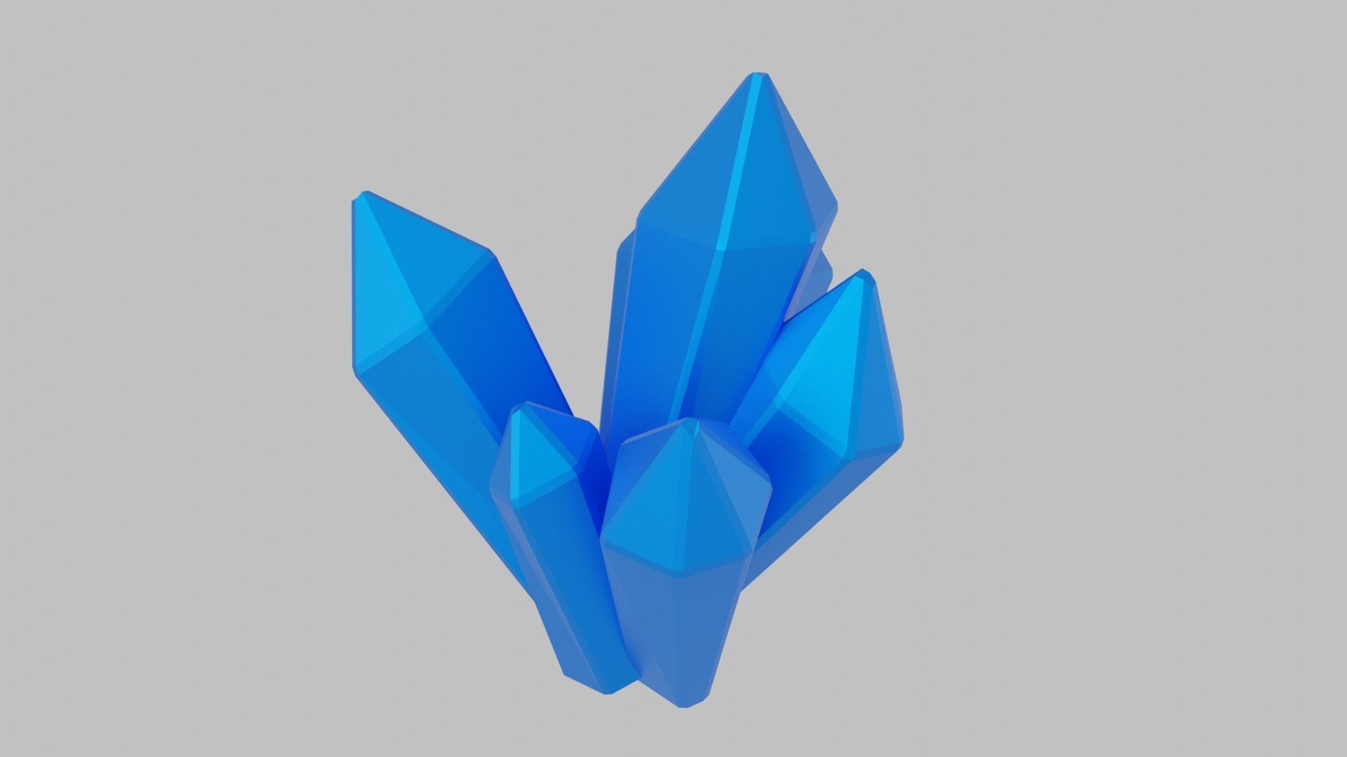 Blue Crystal Low-poly 3D model_6
