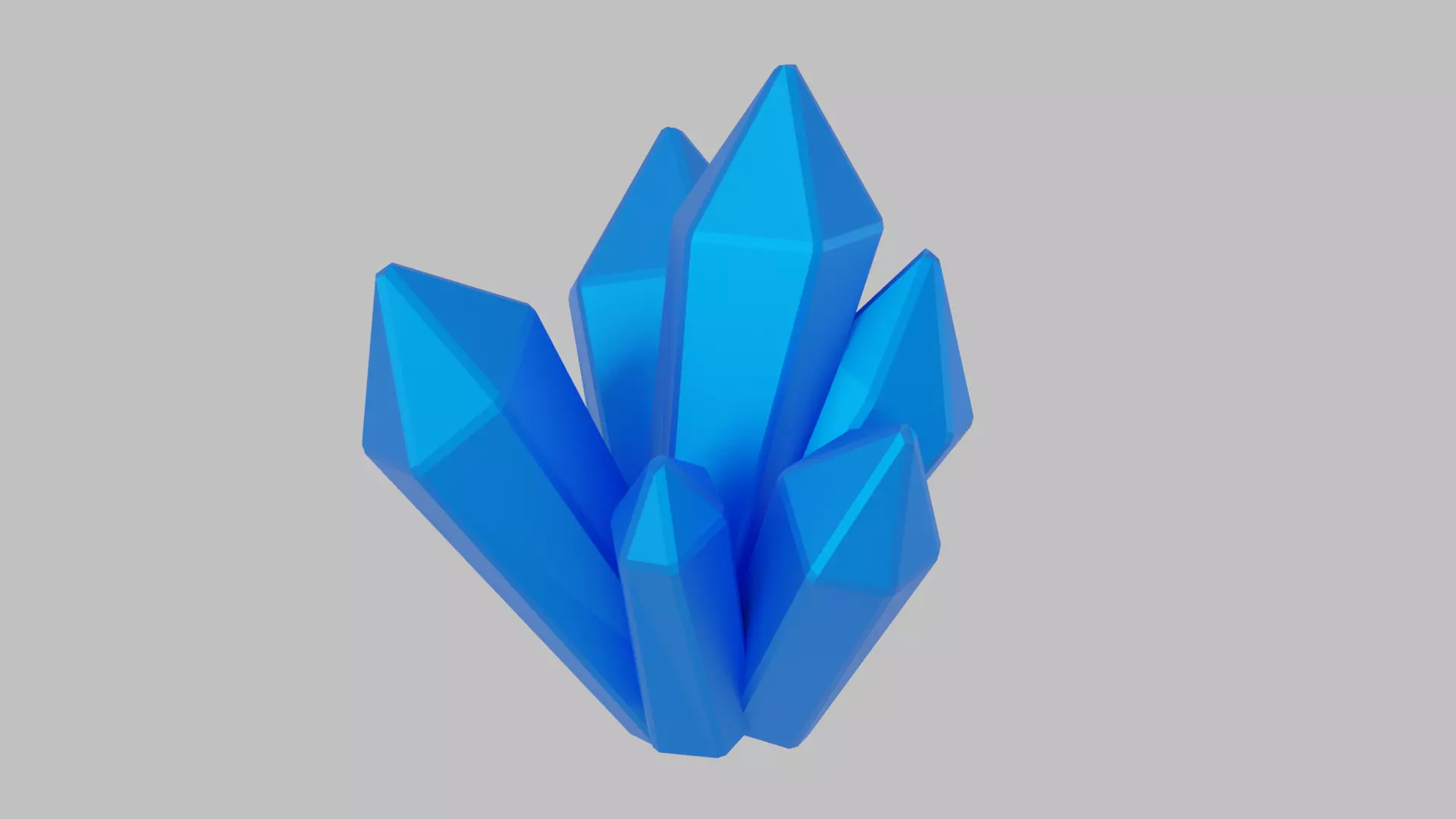 Blue Crystal Low-poly 3D model_0