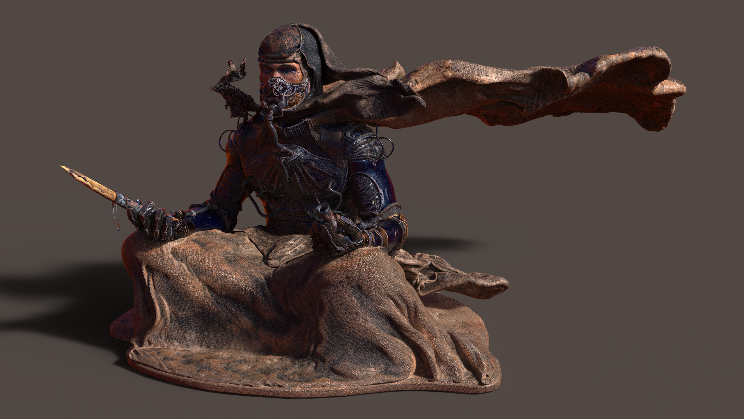 DUNE - MuadDib Paul Atreides - Arrakis Fremen - SCULPTURE 3D print model_18