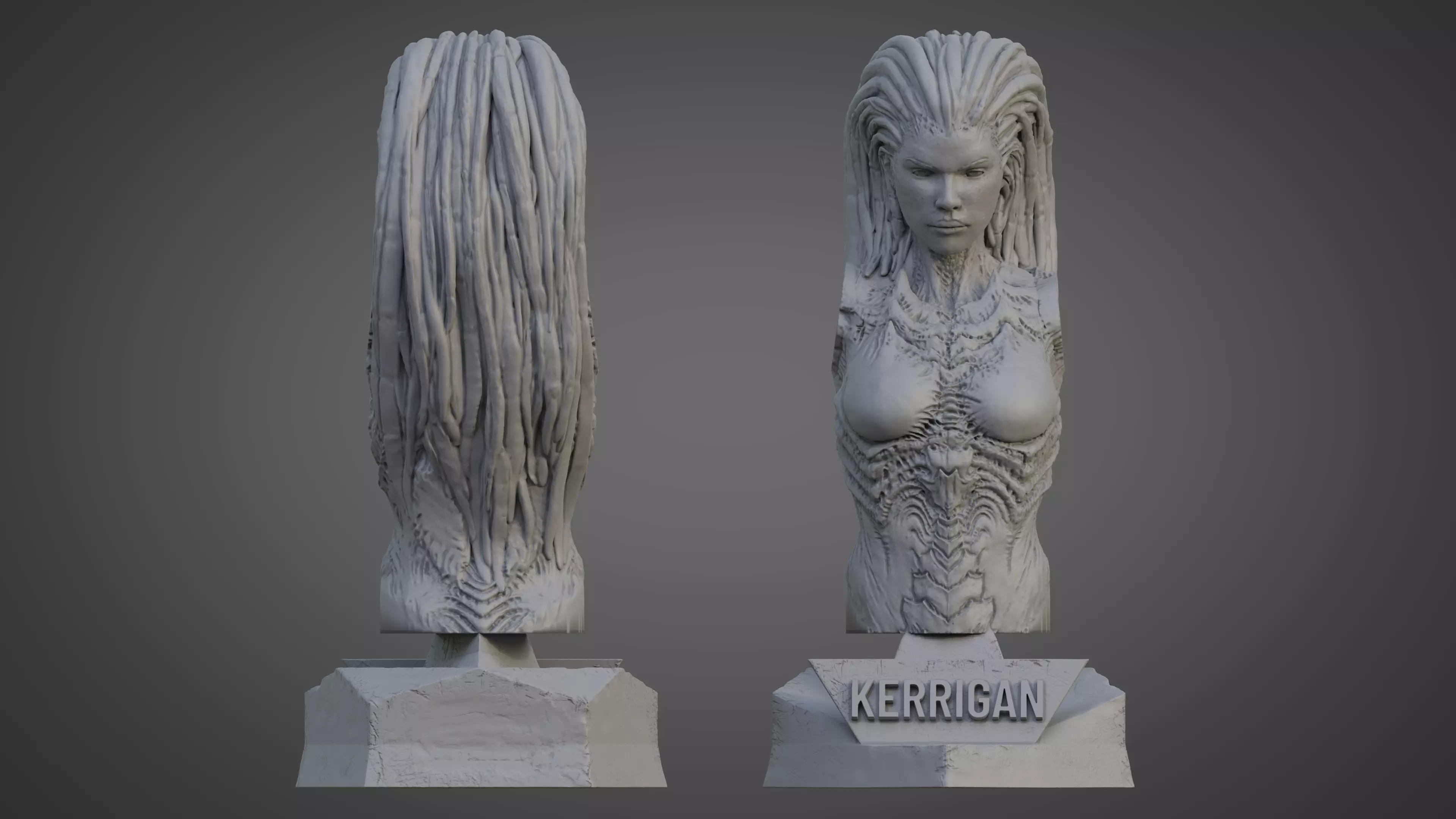 KERRIGAN ULTRA-DETAILED SUPPORT-FREE BUST 3D MODEL Free 3D model