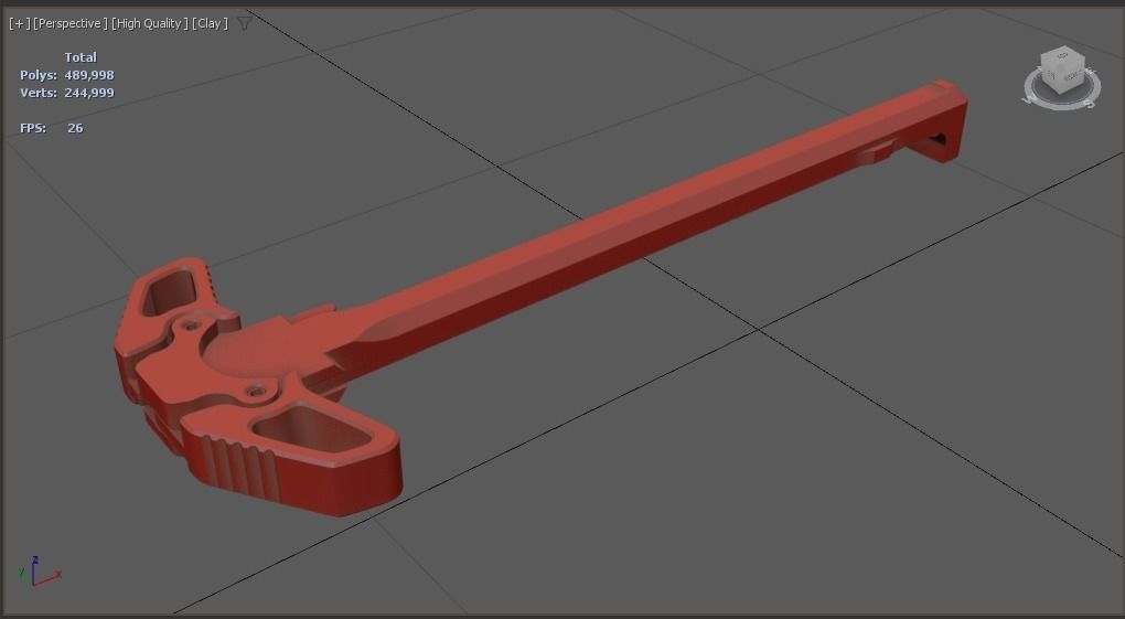 Charging handle - AR15 - M4A1 - High-poly 3D model_7