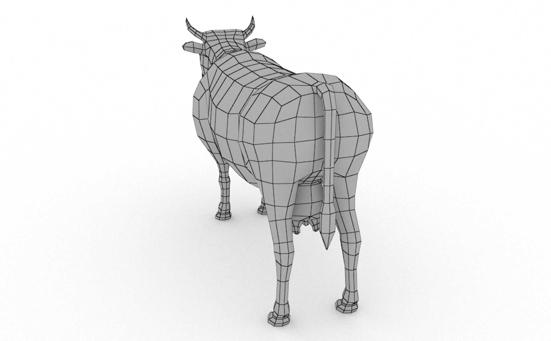Dairy Cow Low-poly 3D model_11