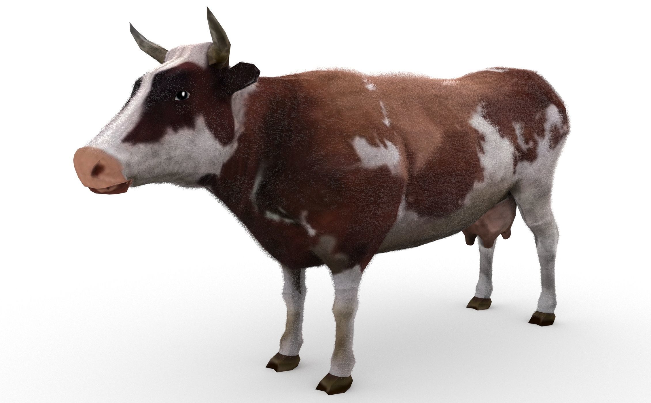 Dairy Cow Low-poly 3D model_5