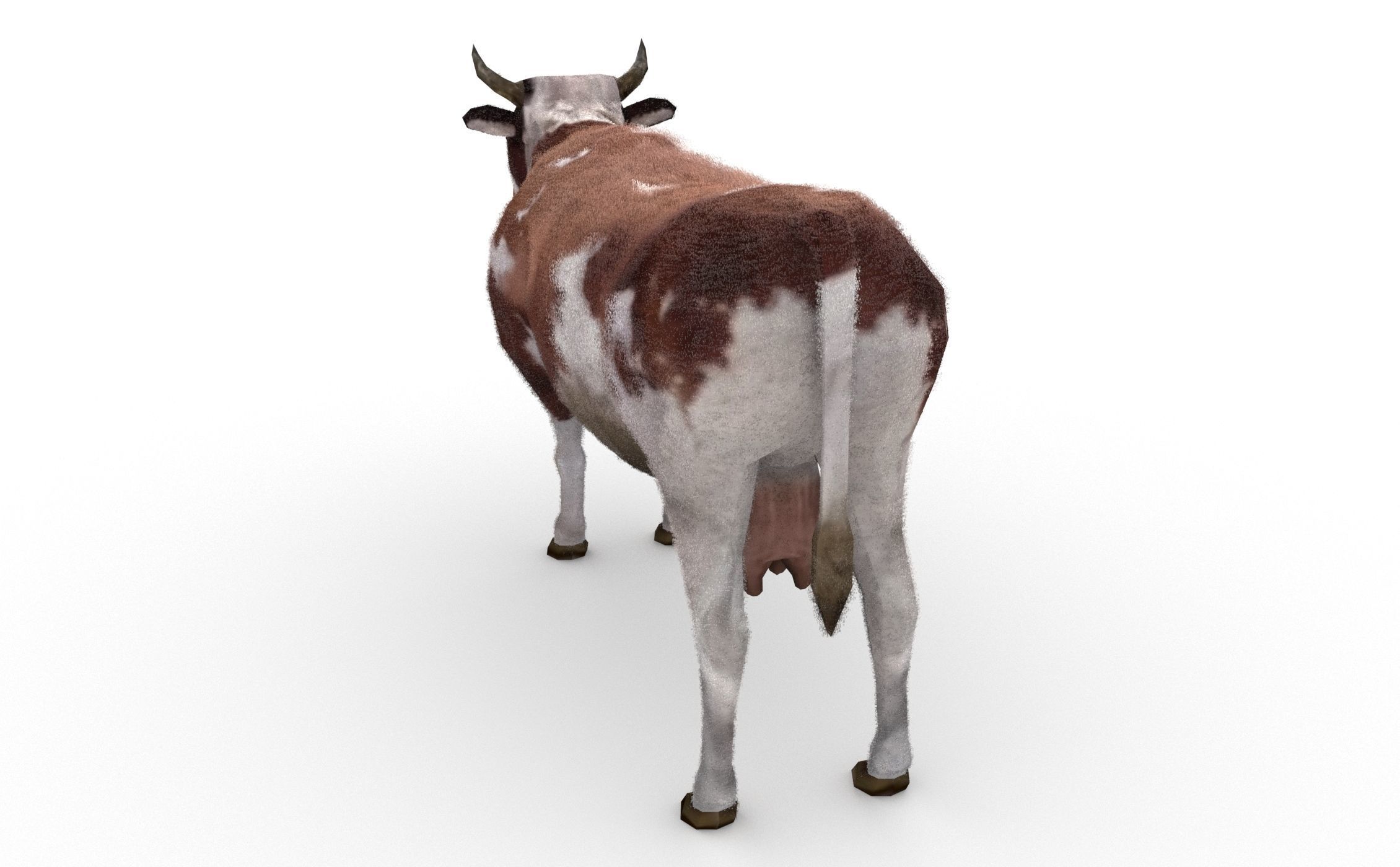 Dairy Cow Low-poly 3D model_3
