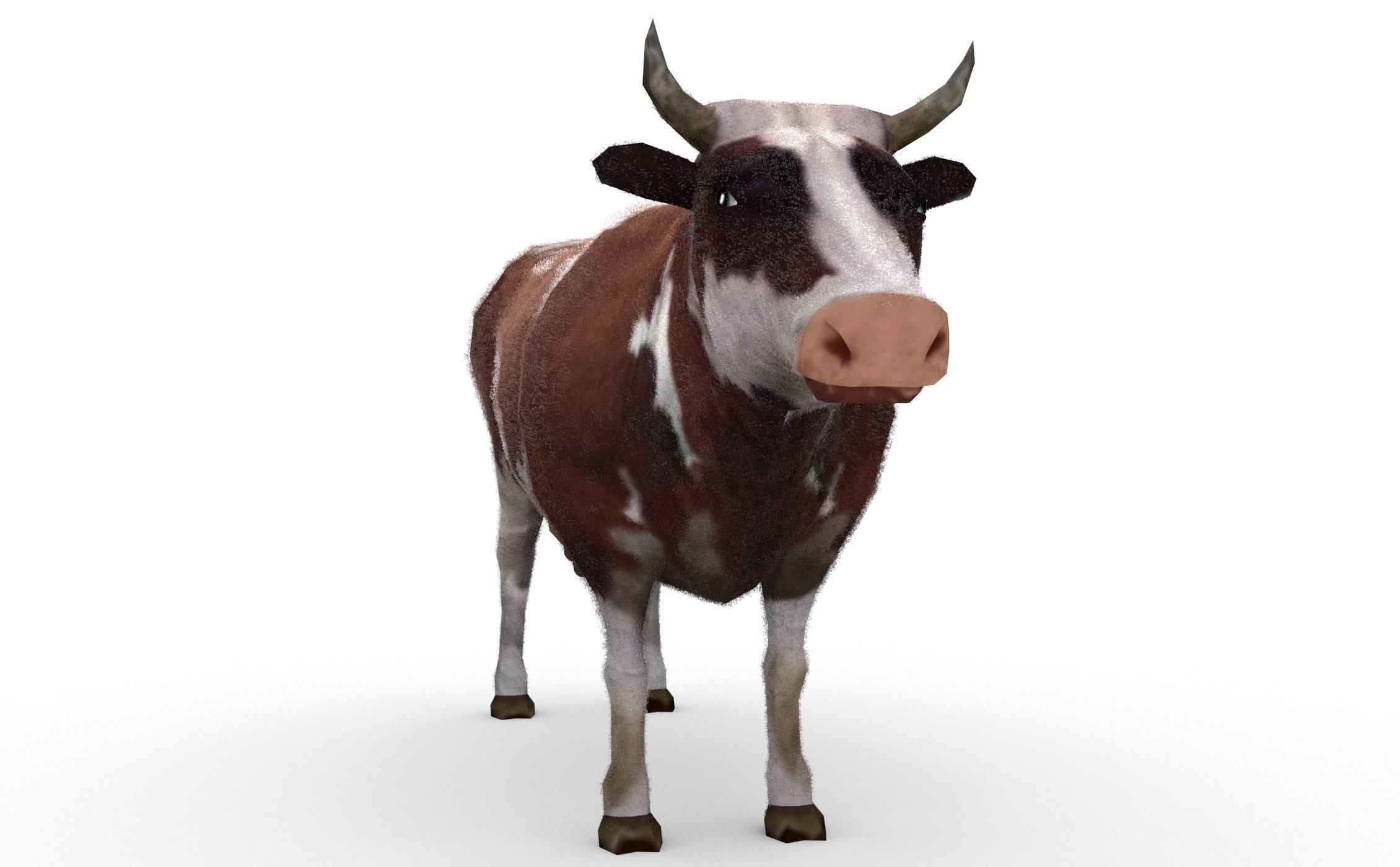 Dairy Cow Low-poly 3D model_6