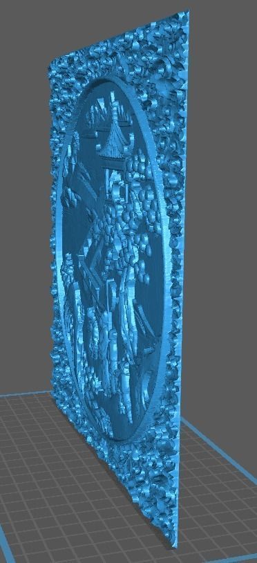 Chinese Art Plaque Wall Panel 3D Relief CNC Carving 3D print model_1