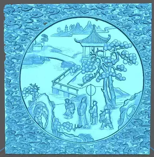 Chinese Art Plaque Wall Panel 3D Relief CNC Carving