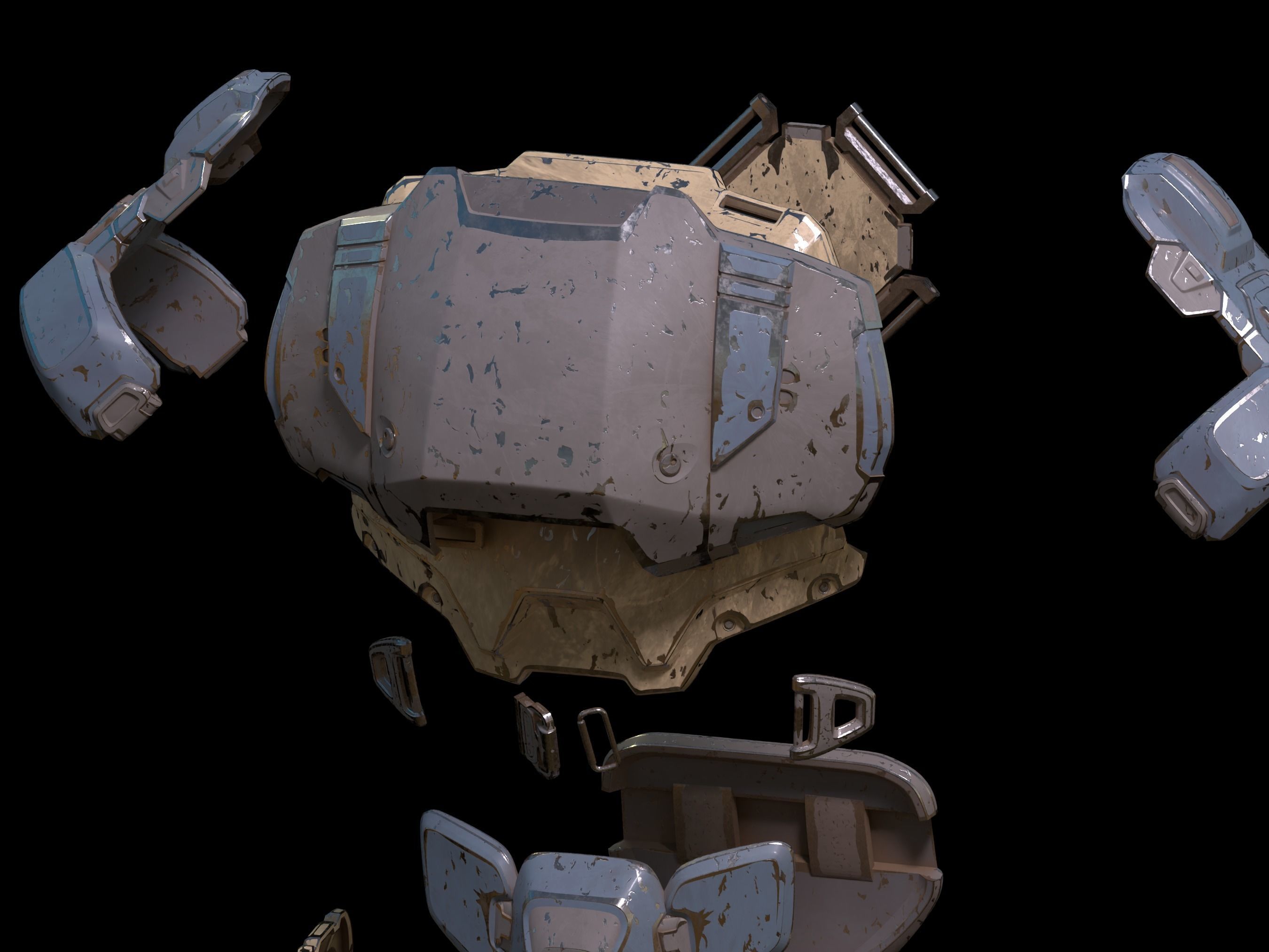 HALO Rakshasa classic odst chest attachment 3d print file 3D print model_2