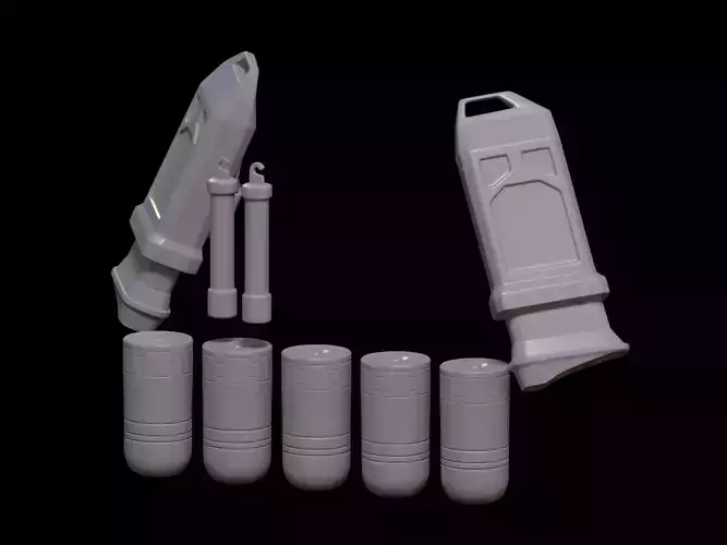 HALO Rakshasa Ruckamuck chest accessories 3d print file