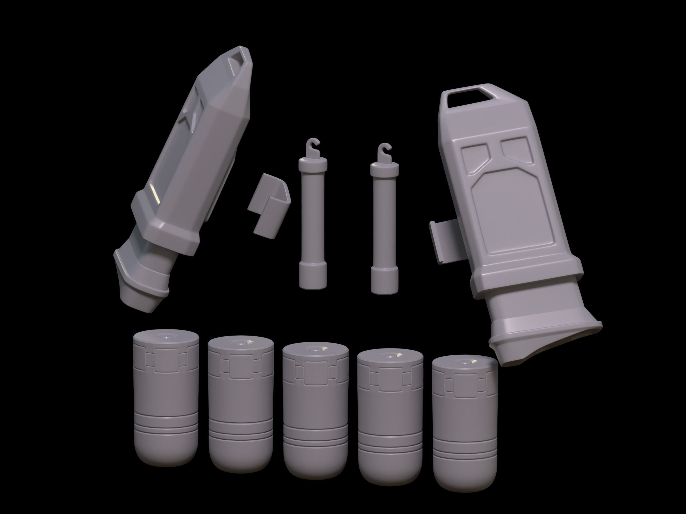 HALO Rakshasa Ruckamuck chest accessories 3d print file 3D print model_3