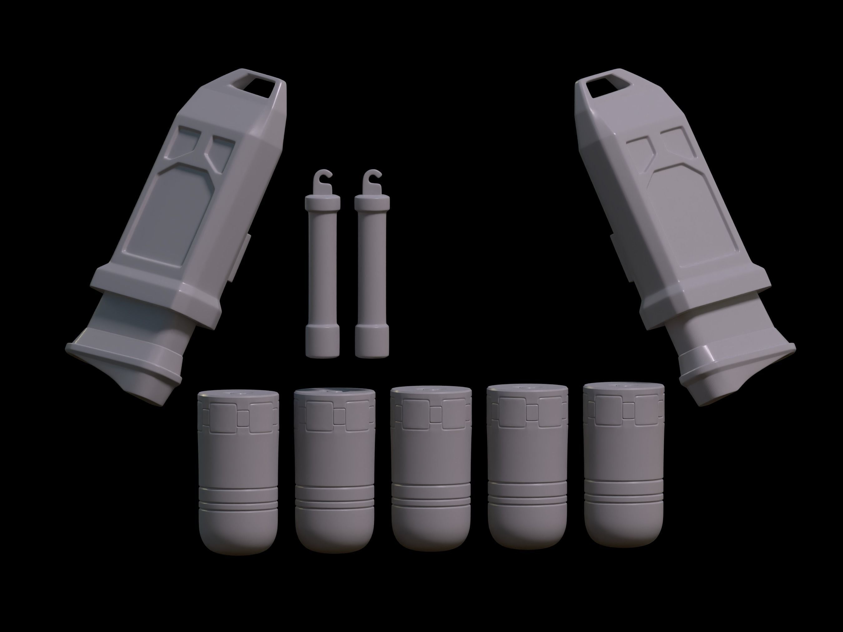 HALO Rakshasa Ruckamuck chest accessories 3d print file 3D print model_1