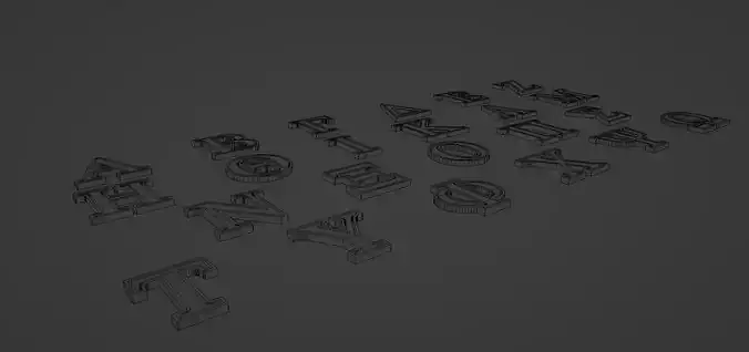 Greek Alphabet letters  Low-poly 3D model