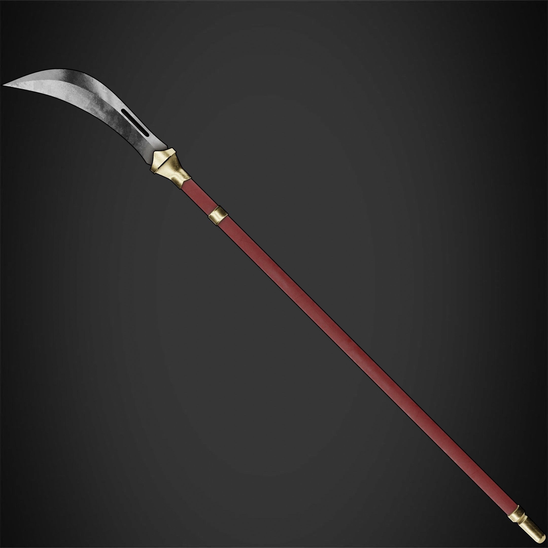 Maki Zenin Naginata Polearm Spear for Cosplay 3D print model_2