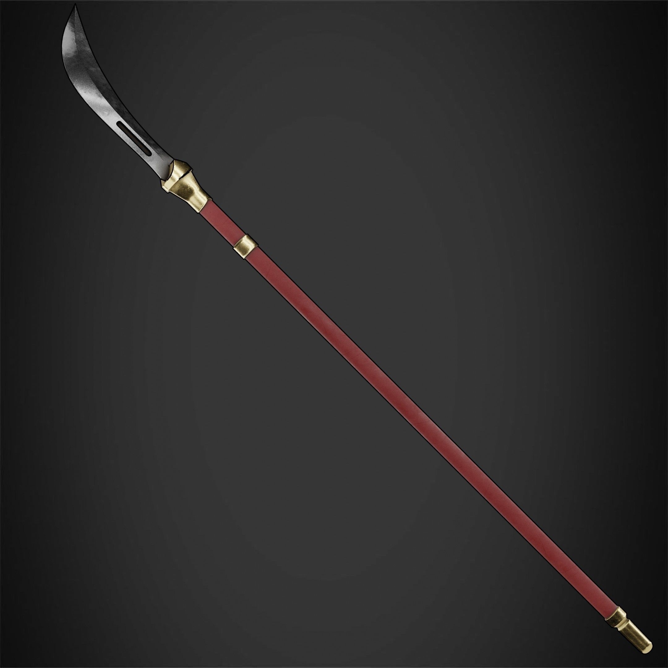 Maki Zenin Naginata Polearm Spear for Cosplay 3D print model_5