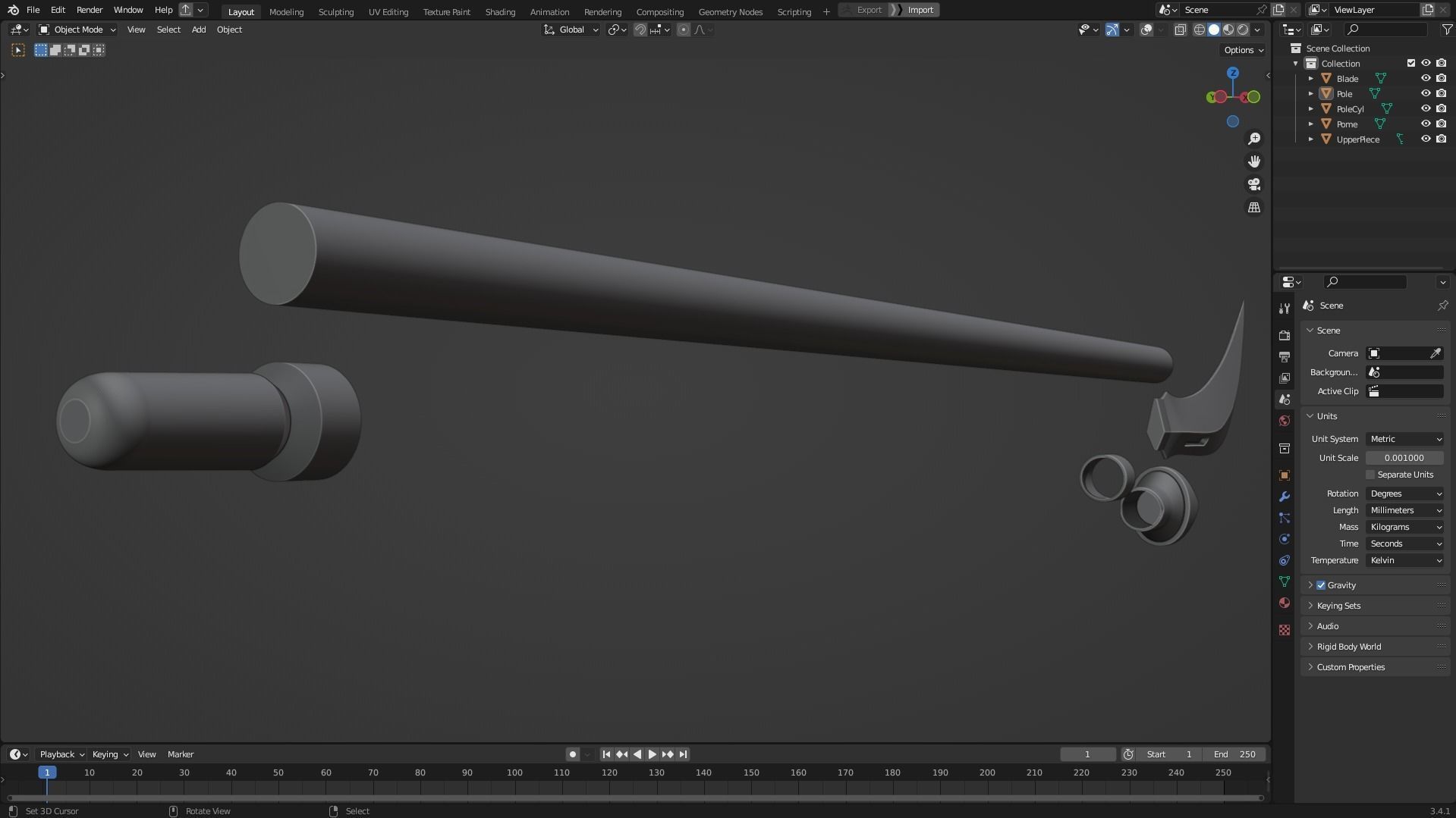 Maki Zenin Naginata Polearm Spear for Cosplay 3D print model_12