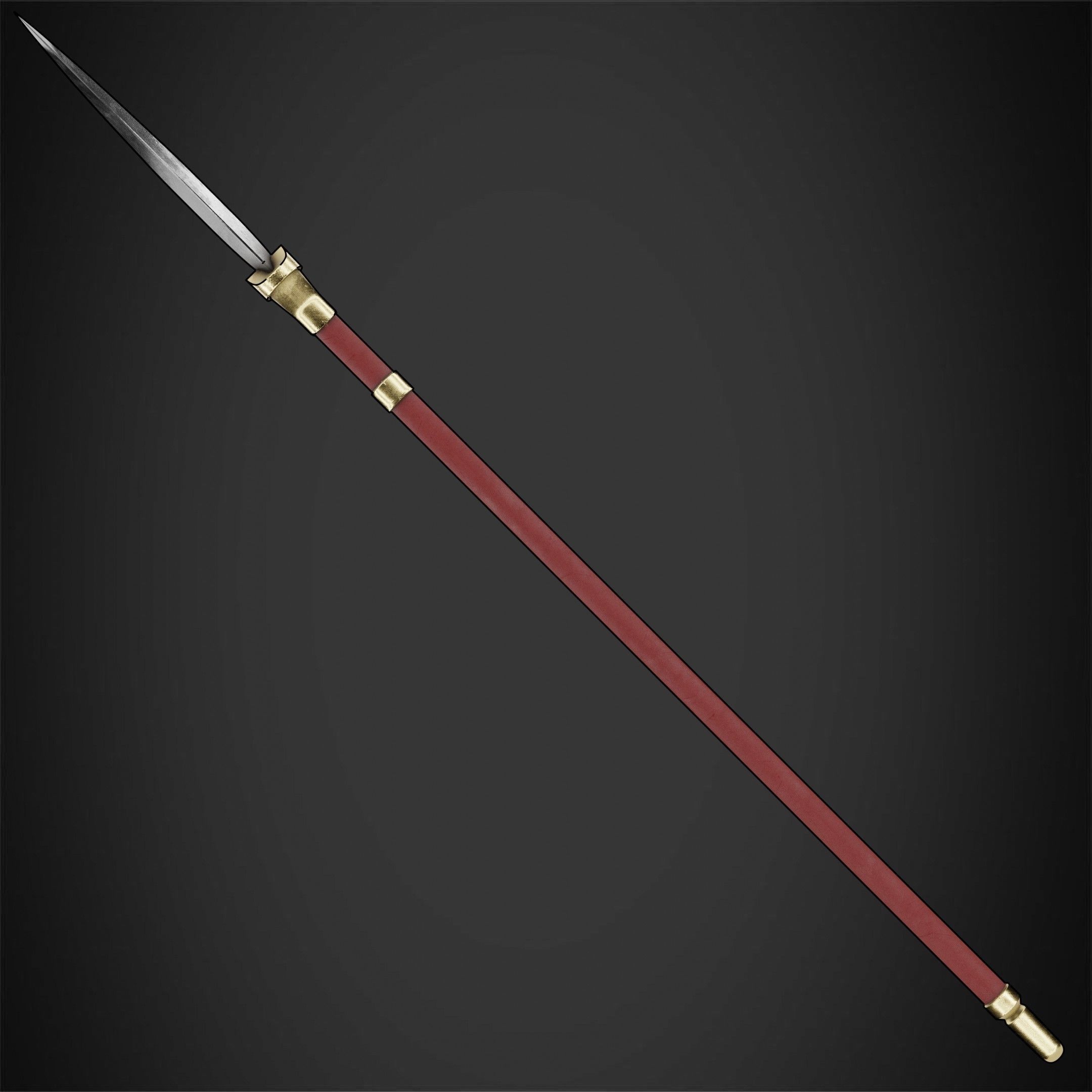 Maki Zenin Naginata Polearm Spear for Cosplay 3D print model_8