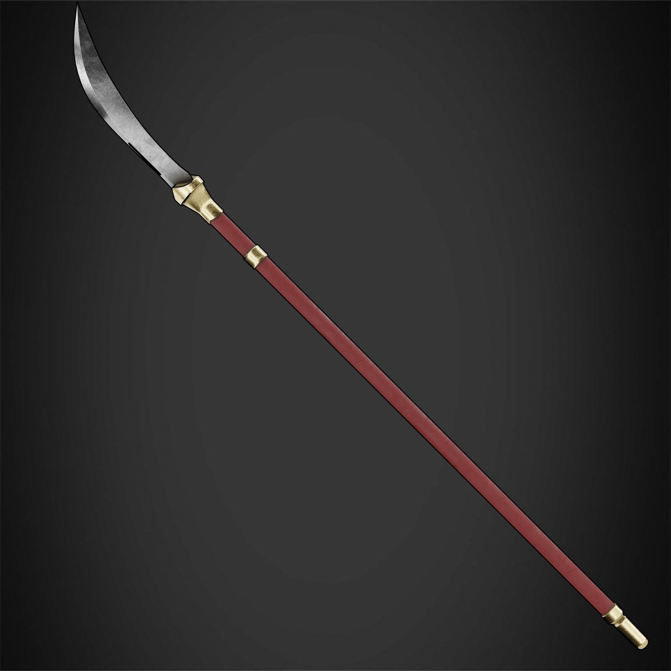 Maki Zenin Naginata Polearm Spear for Cosplay 3D print model_7