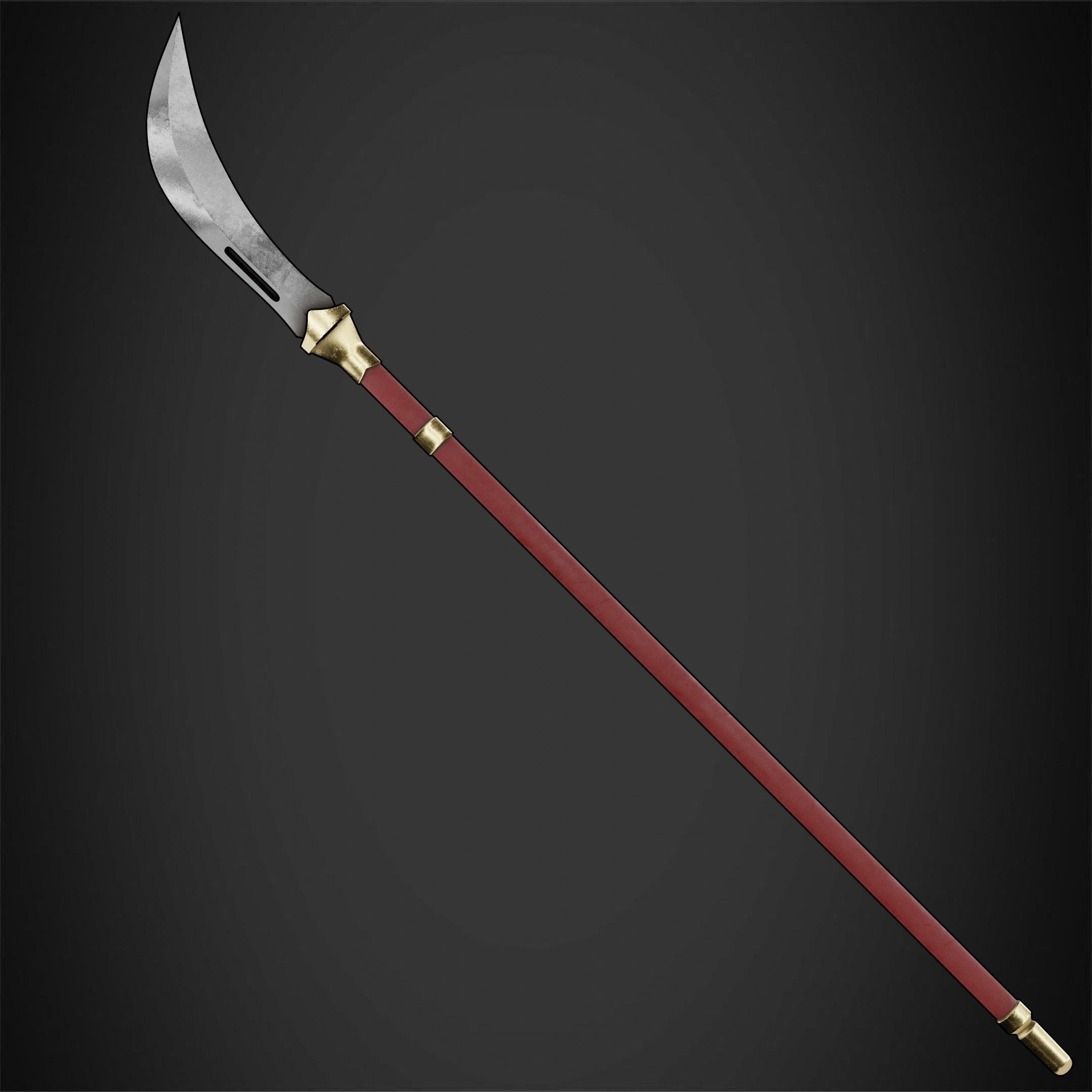 Maki Zenin Naginata Polearm Spear for Cosplay 3D print model_6