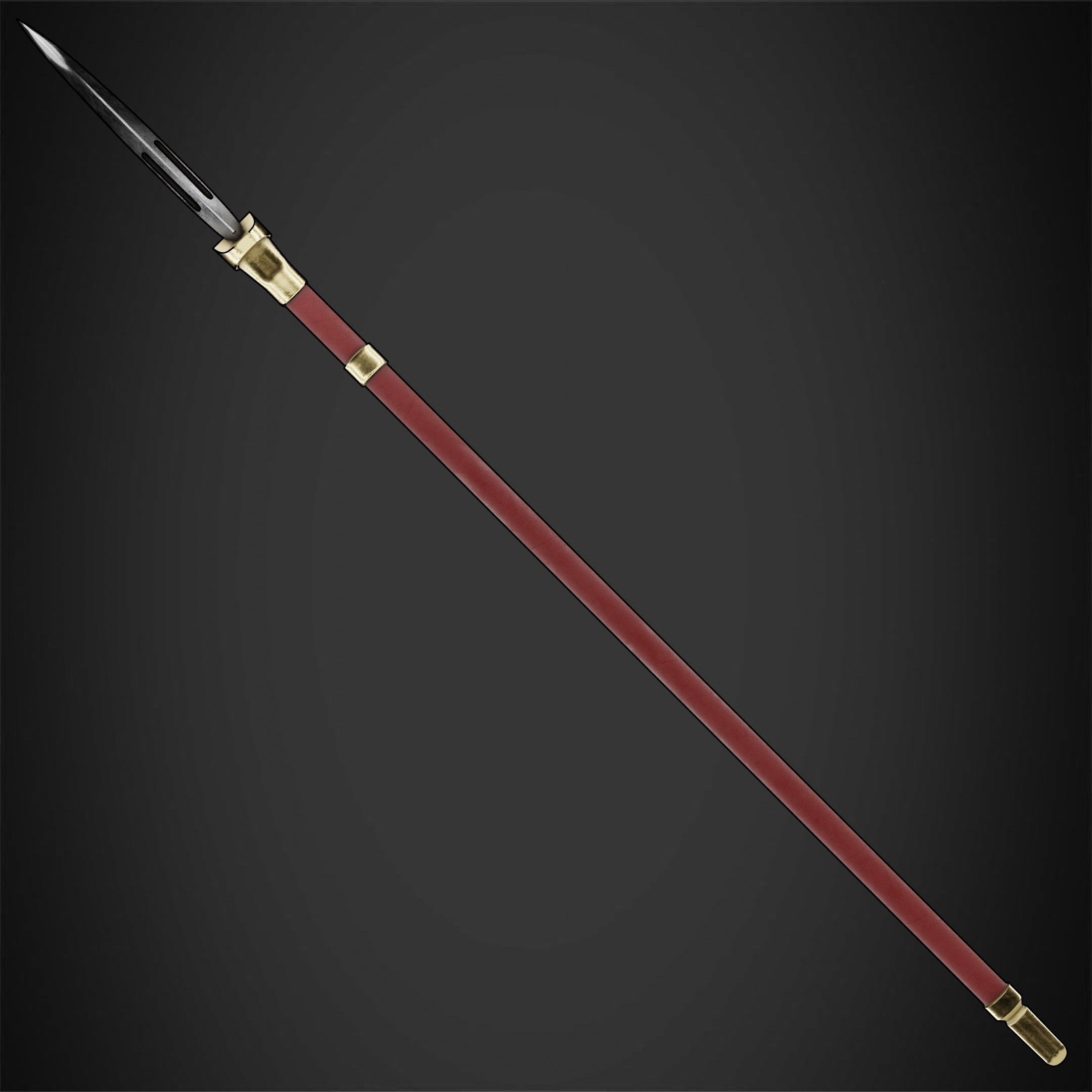 Maki Zenin Naginata Polearm Spear for Cosplay 3D print model_4